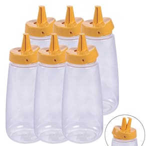 Bisnaga amarela de mostarda 520ml com tampa Flip 6 unidades Plasutil ref. 16292