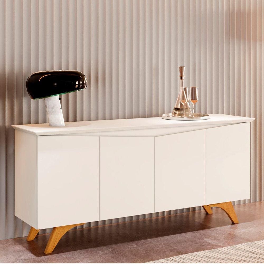 Buffet para Sala de Jantar 4 Portas 160cm Madrid Off White