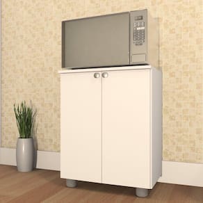 Balcão Multiuso Âmbar com Tampo 2 Portas Branco