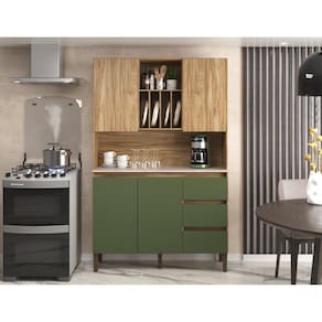 Armário Kit Cozinha com 4 Portas, 3 Gavetas Ac4430 Carvalho Carvalho Oak / Arbo / Petra