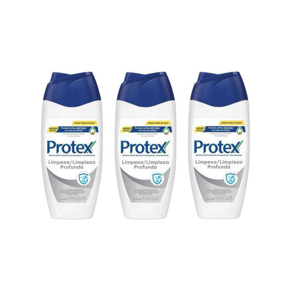 Sabonete Liquido Protex 250Ml Limpeza Profunda - Kit Com 3Un
