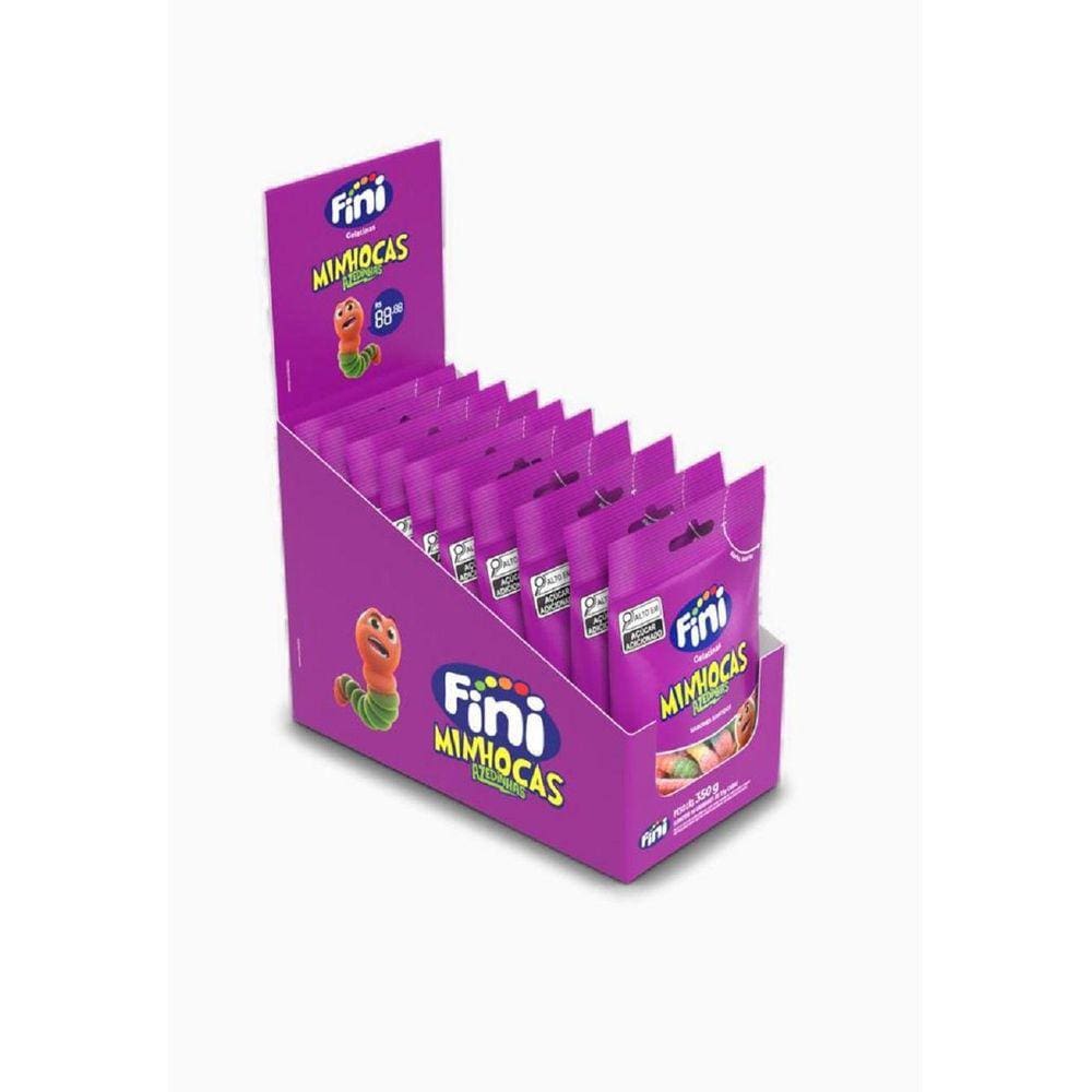 Bala Fini Gelatina Minhocas Azedinhas  10X35G  -