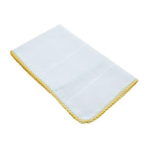 Fraldinha De Boca Ponto Cruz Com Crochet 30x40cm Mabber Dourado