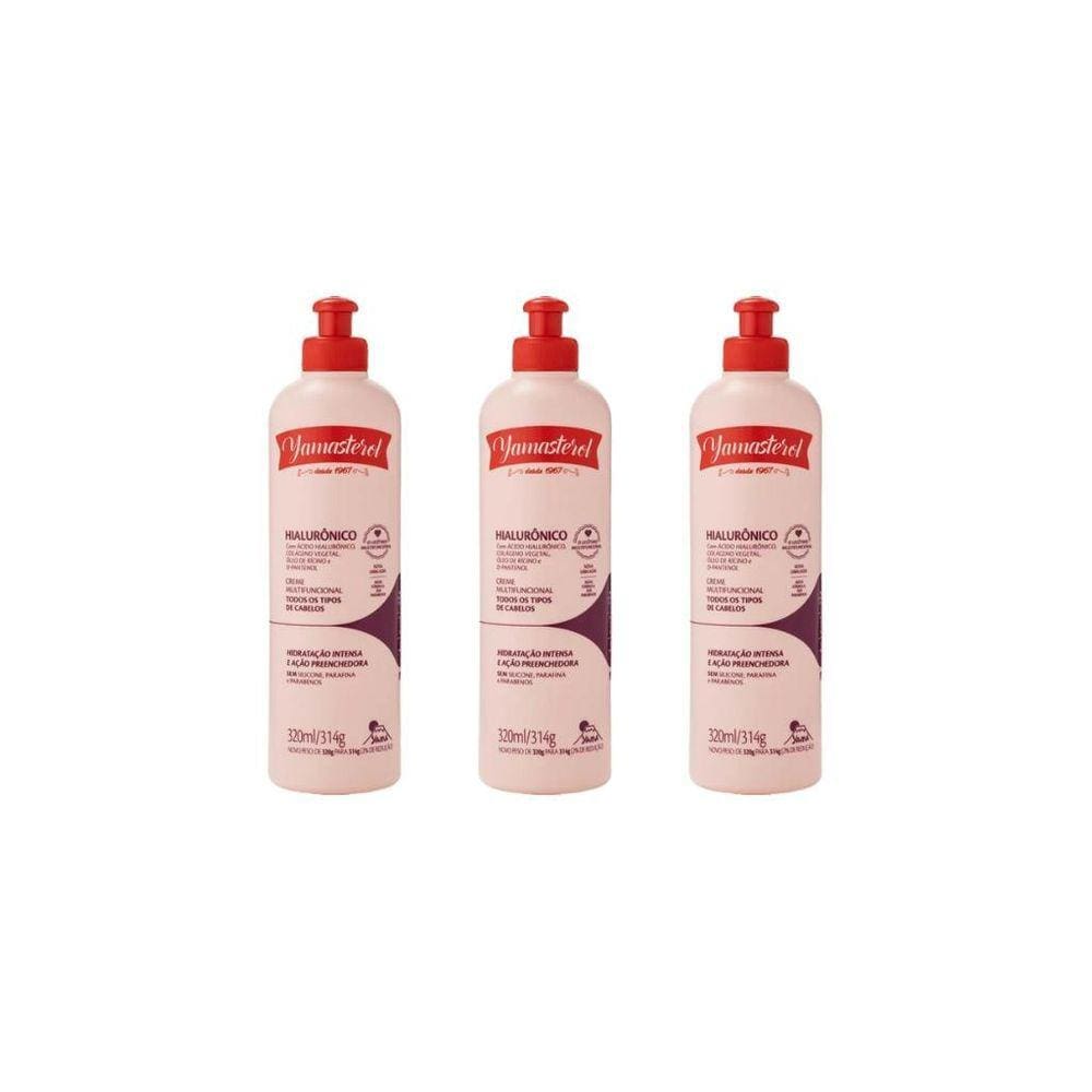Creme Para Pentear Yamasterol 320G Hialuronico - Kit Com 3Un
