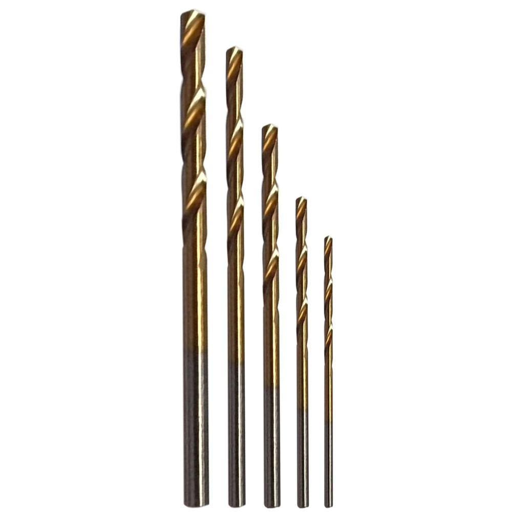 Kit 5 Brocas 1 A 3Mm Aço Rápido Hss Titânio Micro Retíficas