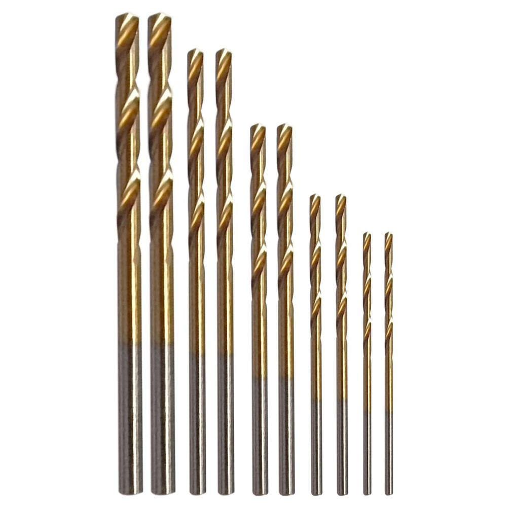 Kit 10 Brocas 1 A 3Mm Aço Rápido Hss Titânio Micro Retíficas