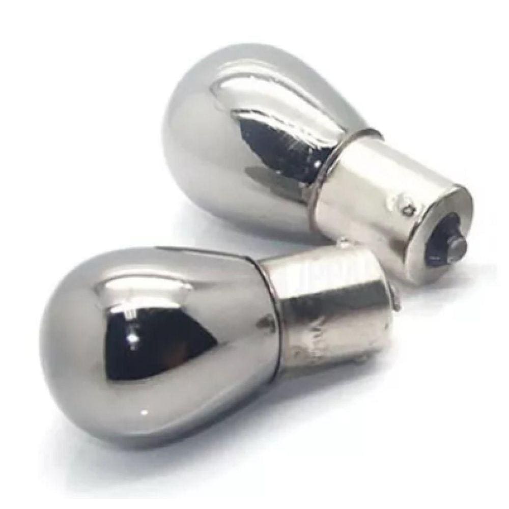 2X Lâmpada Halógena Cromo 1 Pólo 12V 21W Ba15S Amber