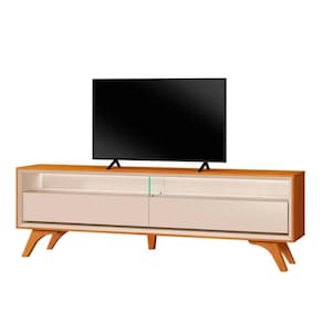 Rack Para Tv 75 Com Led 2 Gaveta Austria Mavaular Off White