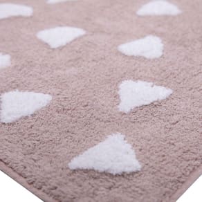 Tapete de Banheiro Quarto Kids Infantil Bebe Algodão Retangular Vizapi Fun 120x160cm Bege Macadâmia
