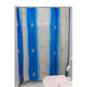 Cortina para box de Banheiro Pacific Club Oceano 711_8530001 180X180Cm Azul Claro/Creme