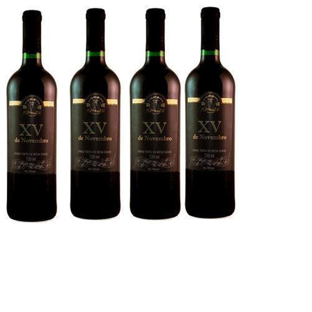 Kit 4 Vinhos Xv De Novembro Tinto Bordo