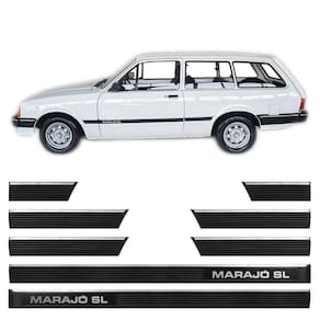 Friso Lateral Gm Marajó Sl 1983 A 1986 Preto Com Nome 1061G