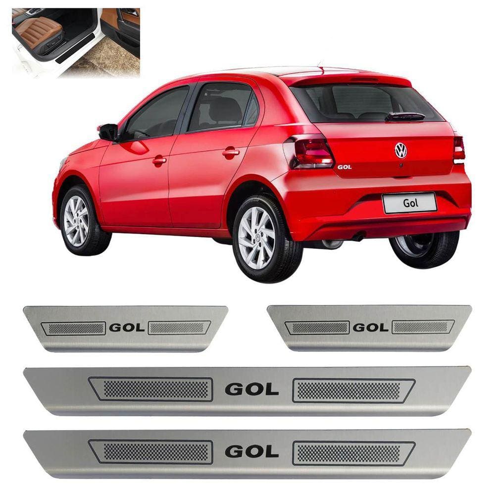 Kit Soleira Porta Aço Inox Vw Gol 4P G2 G3 G4 G5 G6 G7