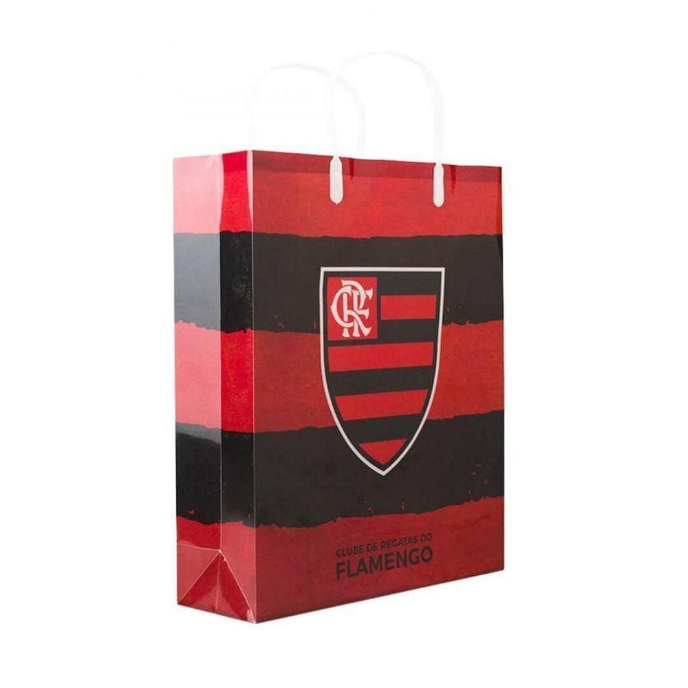Sacola Para Presentes Vermelha Flamengo 33X27Cm Oficial