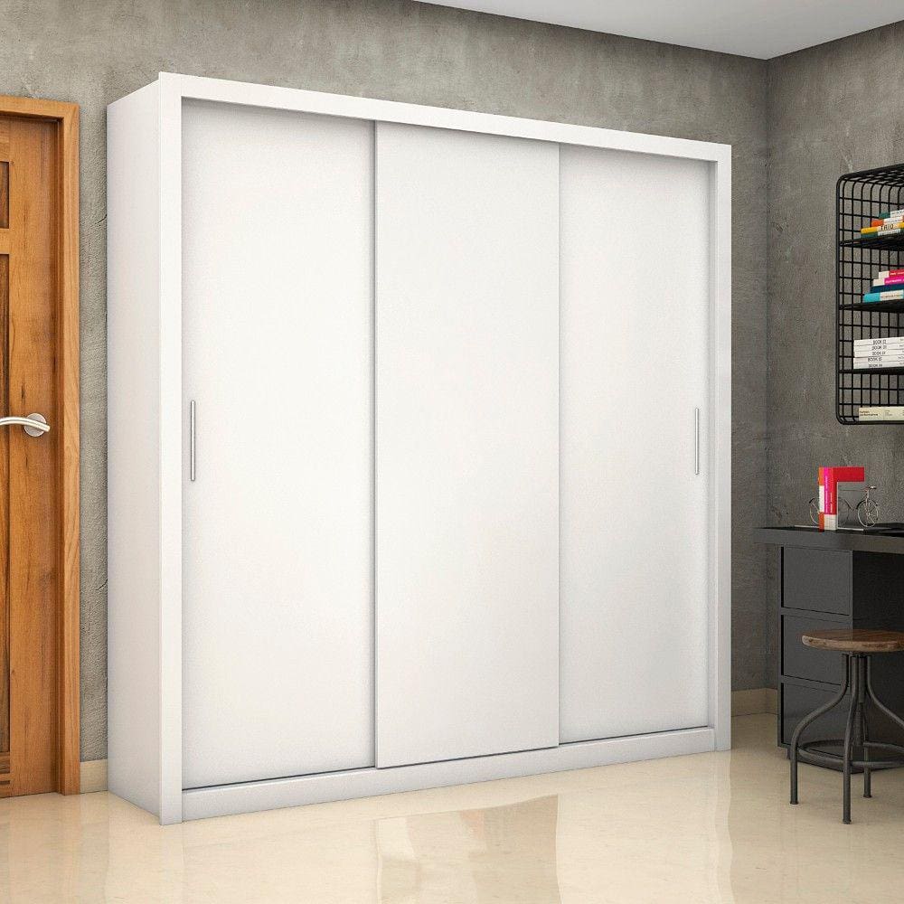 Guarda Roupa Casal 3 Portas de Correr 4 Gavetas Clarice Carioca Móveis