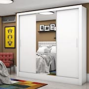 Guarda Roupa Casal com Espelho 3 Portas de Correr 3 Gavetas Santiago Carioca Móveis