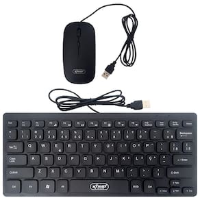 Kit Teclado e Mouse Multimídia com Fio KP-TE122 Knup (Design Compacto)