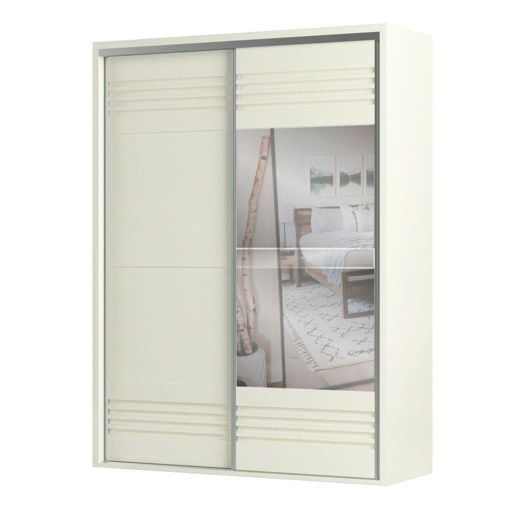 Guarda Roupa Solteiro com Espelho 2 Portas de Correr 2 Gavetas TW601E Dalla Costa