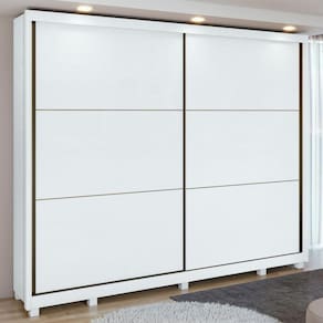 Guarda Roupa Casal com Pés 2 Portas de Correr 6 Gavetas Toronto Lopas