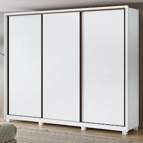 Guarda Roupa Casal com Pés 3 Portas de Correr 6 Gavetas Spazio 270 Lopas