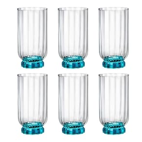 Copo De Vidro Bormioli Rocco 430 ml Florian Blue 6 Peças