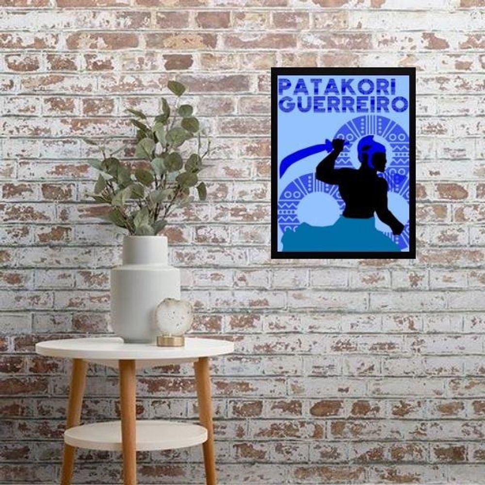 Quadro Decorativo Ogum Guerreiro 45X34Cm - Com Vidro