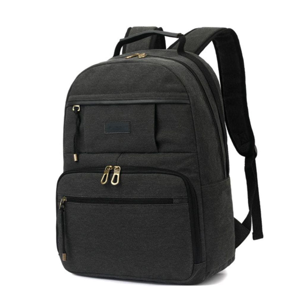 Mochila Em Lona Resistente Escolar Costas Média Bolsos Alça
