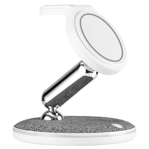 Carregador de Mesa por Indução 3 em 1 Compatível com Smartphones Padrão Qi Branco - Geonav - CH31MAG