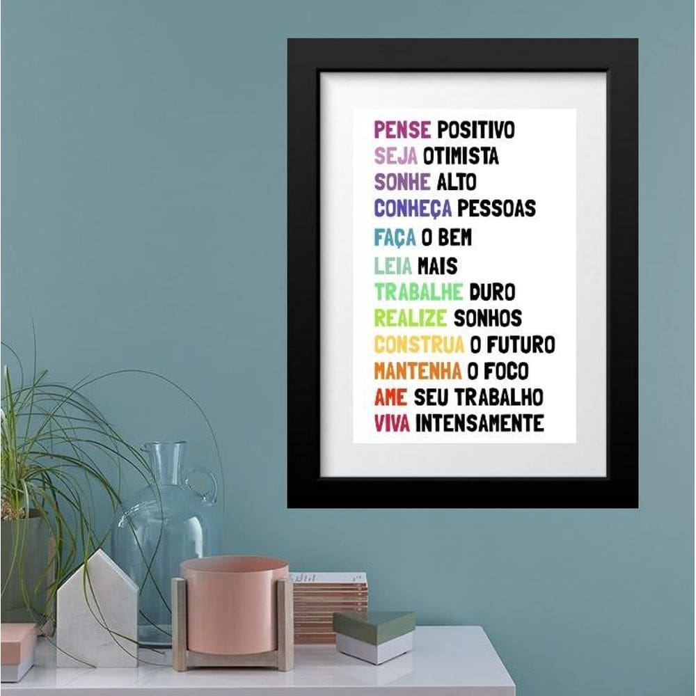 Quadro Pense Positivo - 60X48Cm