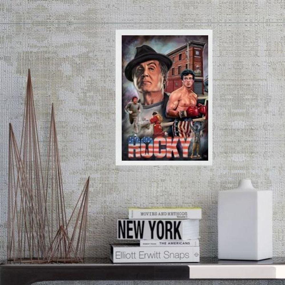 Quadro Poster Do Filme Rocky 24X18Cm - Com Vidro