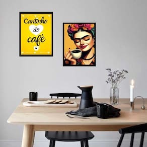 Kit 2 Quadros Cantinho Do Café Frida 45X34Cm