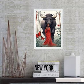 Quadro Orixá Iansã - Boi Borboletas 33X24Cm - Com Vidro