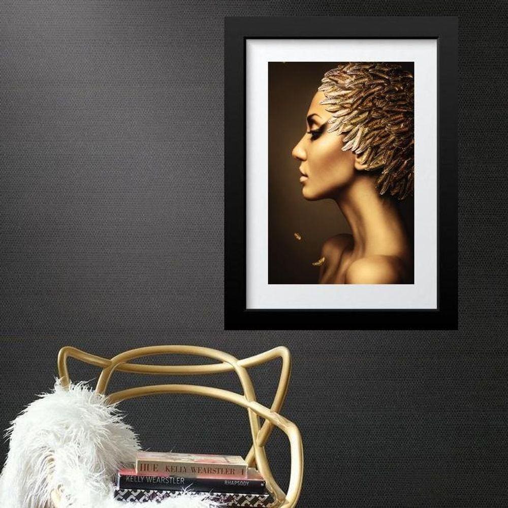 Quadro Mulher Dourada - 60X48Cm