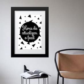 Quadro Banheiro Hora Atualizar Feed - 60X48Cm