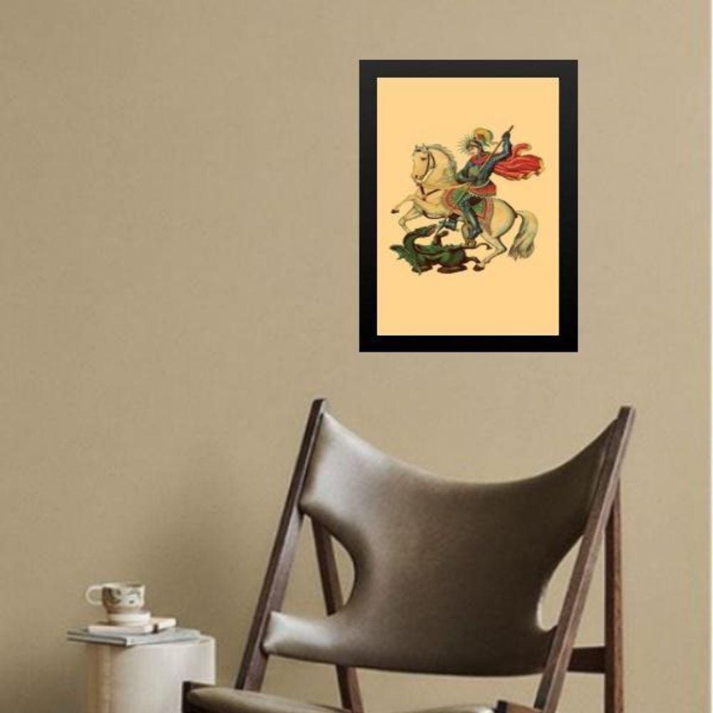 Quadro Sacro Santo São Jorge 45X34Cm - Com Vidro