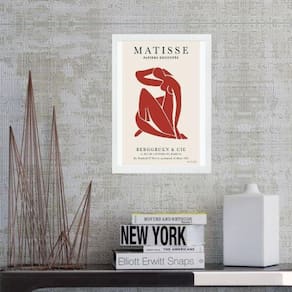 Quadro Arte Matisse Mulher - Vermelho 24X18Cm - Com Vidro