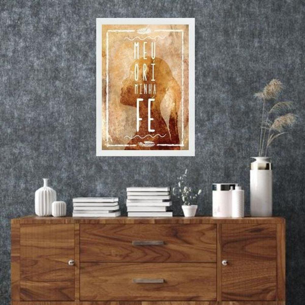 Quadro Candomblé Meu Orí Minha Fé 33X24Cm - Com Vidro