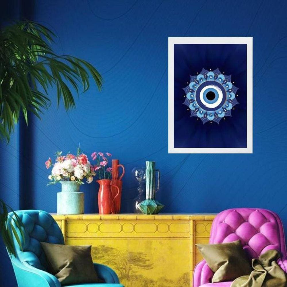 Quadro Zen Mandala Olho Grego 24X18Cm