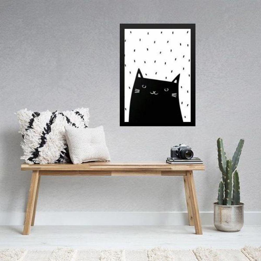 Quadro Gatinho Escandinavo 45X34Cm