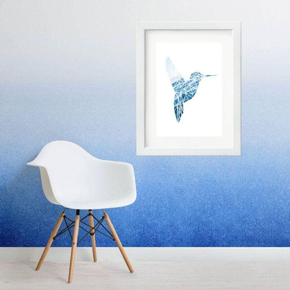 Quadro Beija Flor Mar Azul - 60X48Cm