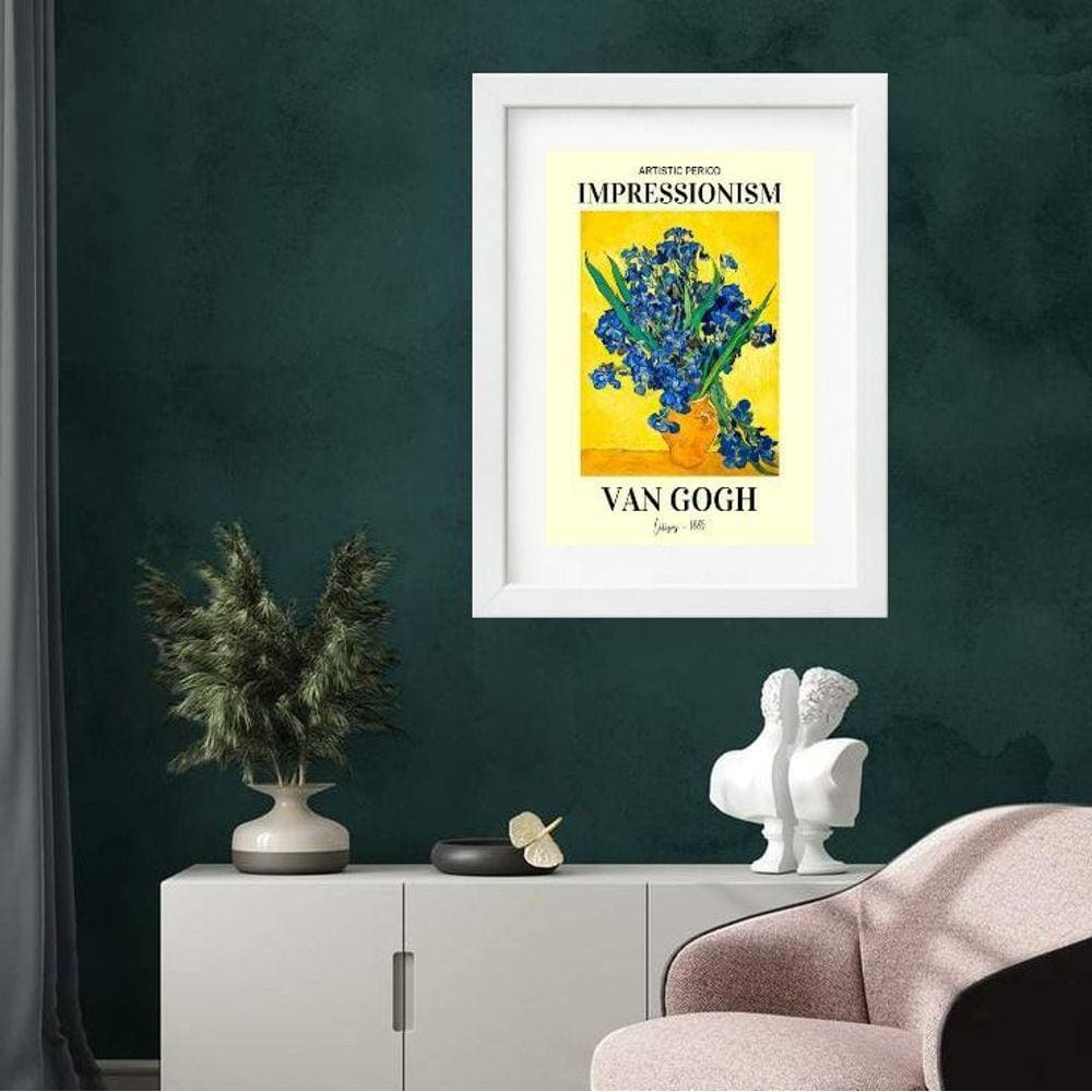 Quadro Van Gogh Flores Azuis - 60X48Cm
