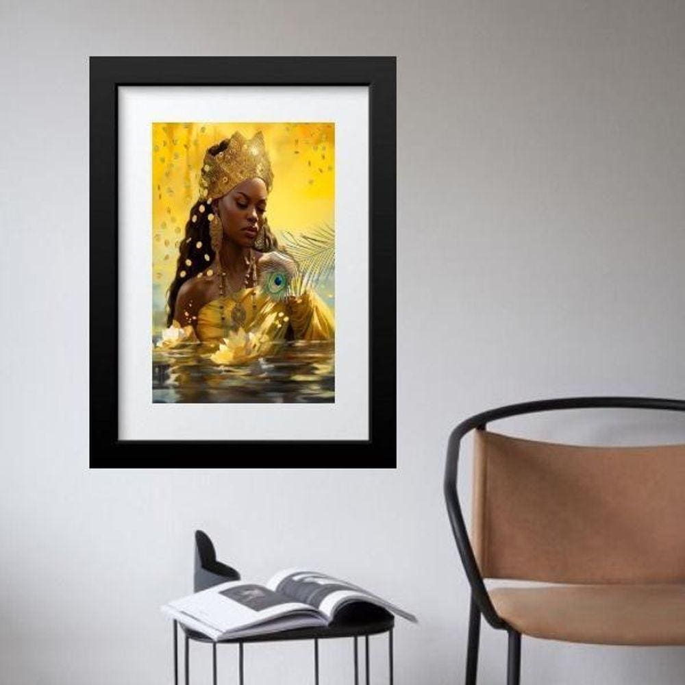 Quadro Orixá Oxum Moedas De Ouro - 60X48Cm