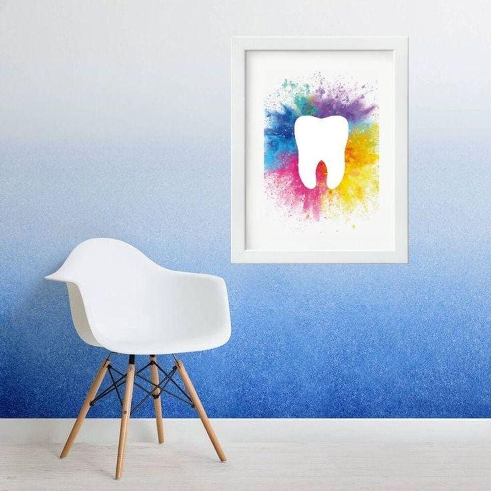 Quadro Dente Aquarela - 60X48Cm