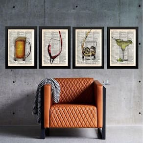 Kit Composição 4 Quadros Vintage Bar 45X34Cm