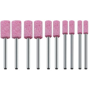 Kit 10 Pontas Montadas Retas Rebolo Abrasivo Micro Retíficas