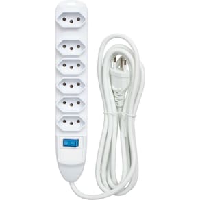 Filtro De Linha 6 Tomadas 10 A 3 M Bivolt Branco - Yins