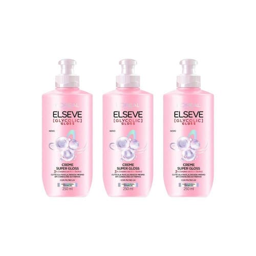 imagem-Creme Para Pentear Elseve 200Ml Glycolic Gloss - Kit C/3Un