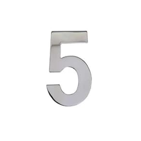 Numeral Cinco De Plástico Alta Resistência 10Cm Abs Alumínio