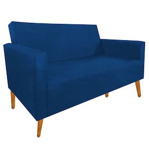 Namoradeira Milena 02 Lugares Suede Pé Palito Marinho
