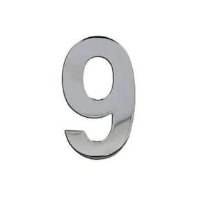 Numeral Nove De Plástico Alta Resistência 10Cm Abs Alumínio